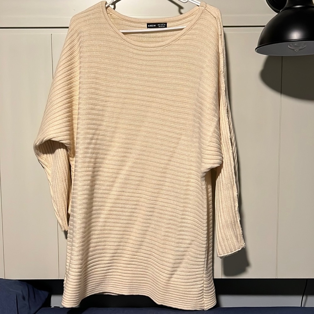 Cream sweater dress
